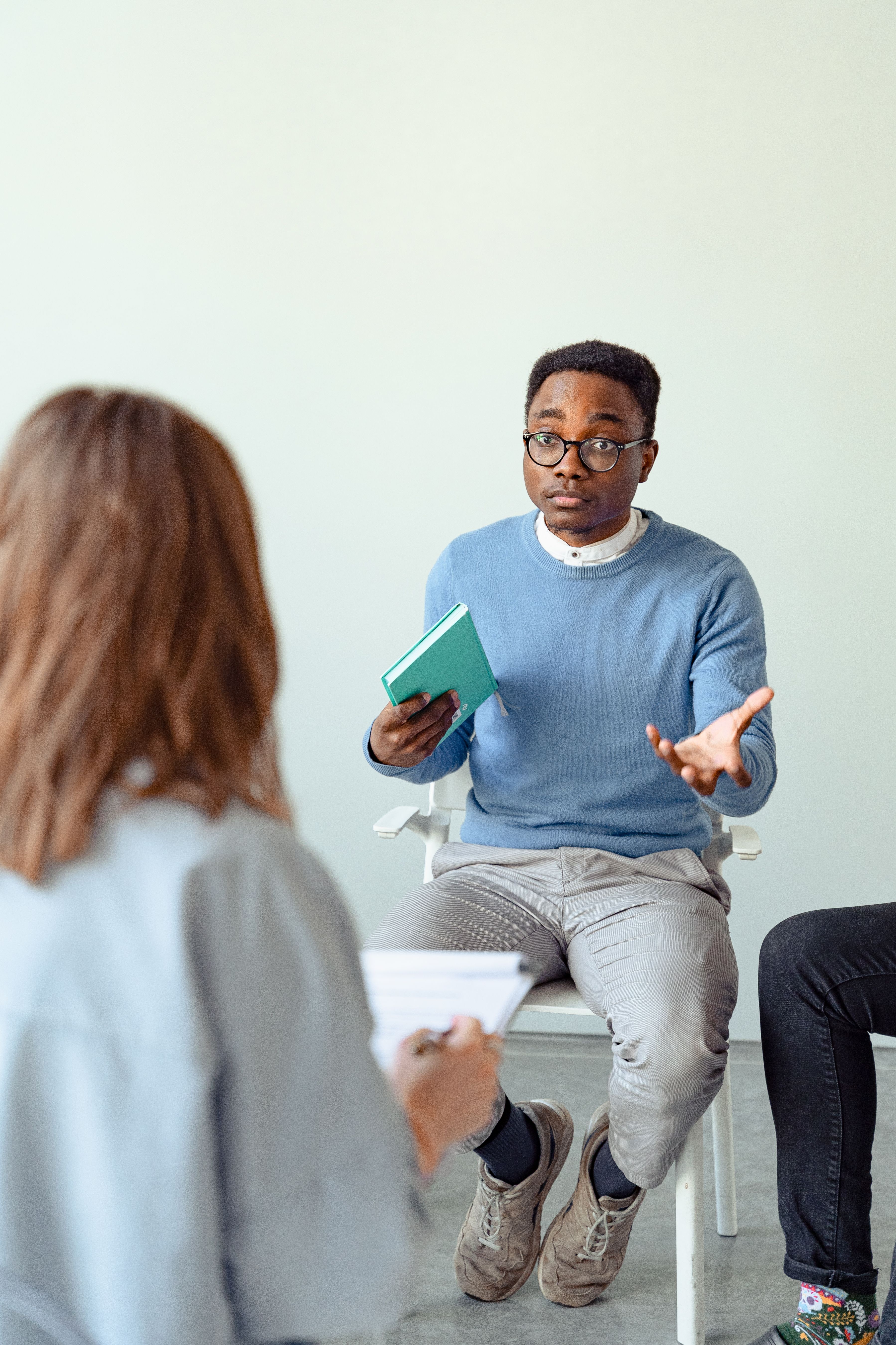 Clinician meeting with a client